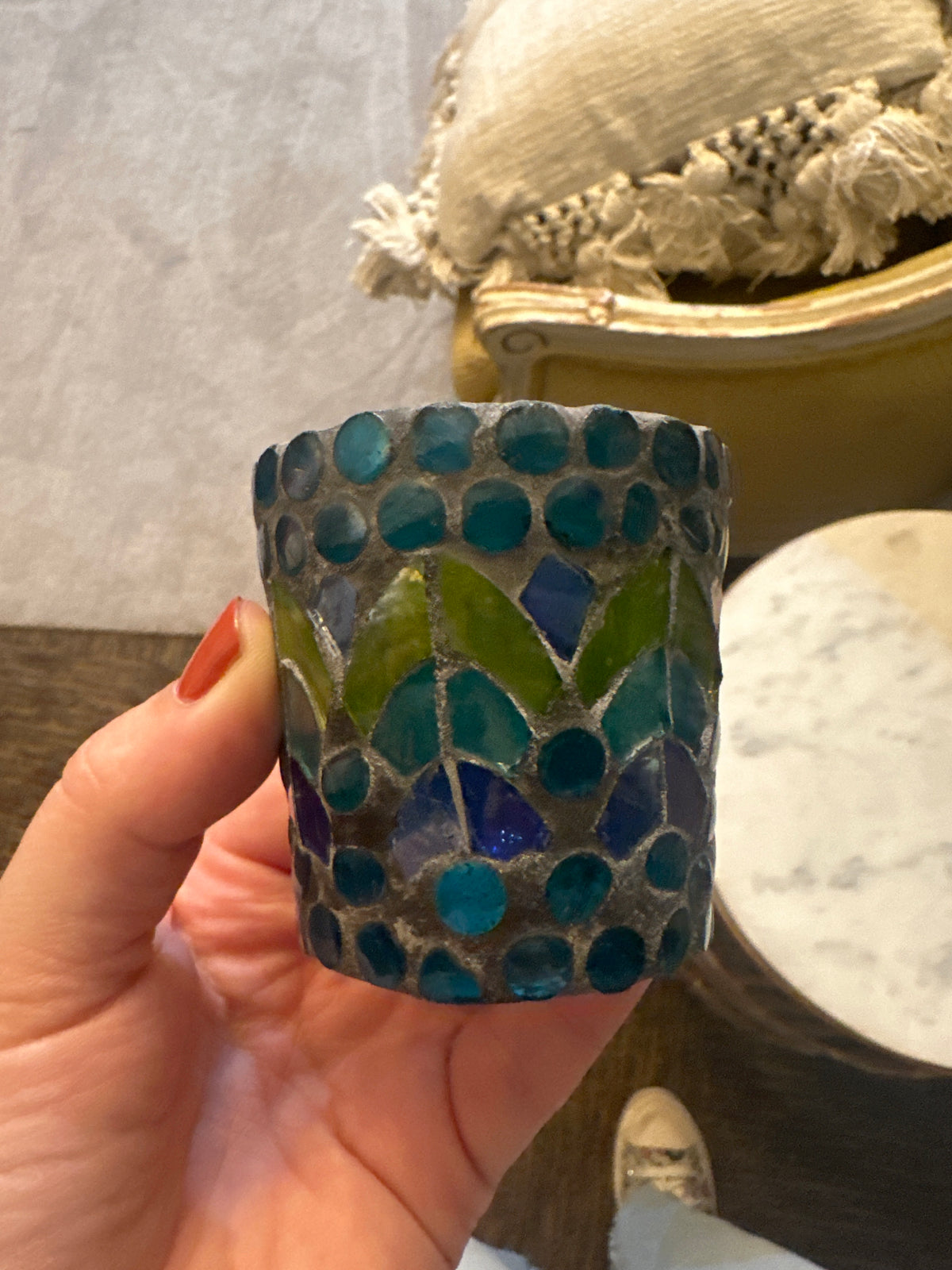 Glass Mosaic tealight holder