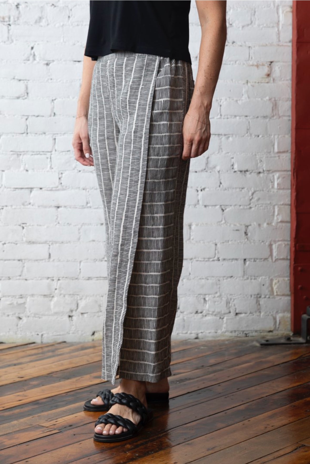 Linen Print Stripe Workhorse Pant