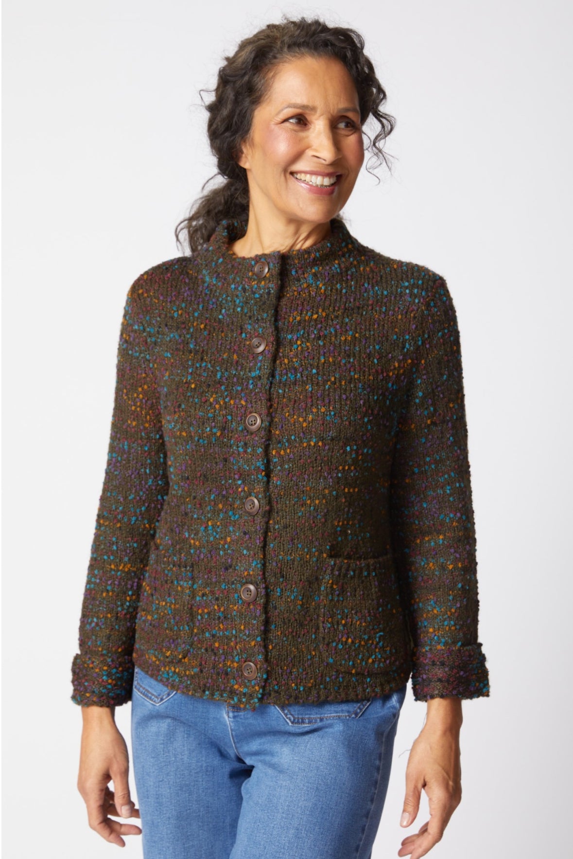 Confetti Funnel Neck Cardi