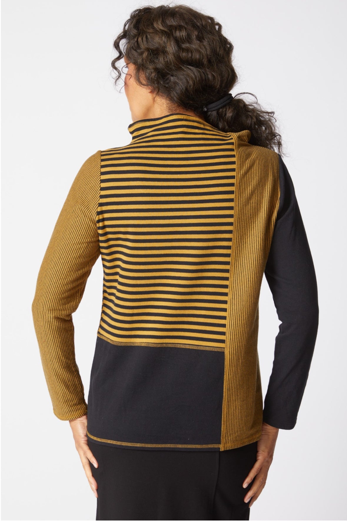 Double Face Stripes Color Blocked Pullover