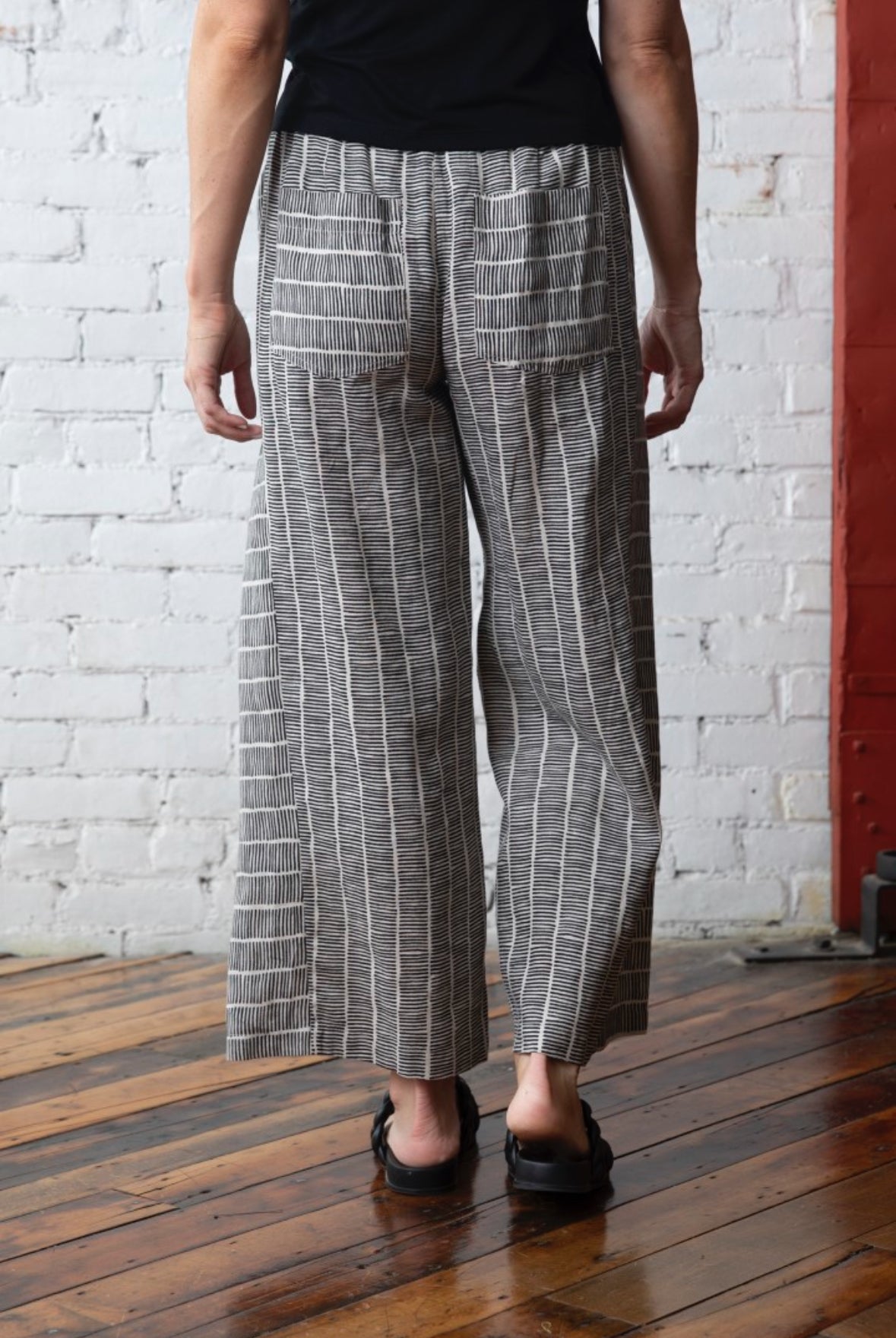 Linen Print Stripe Workhorse Pant