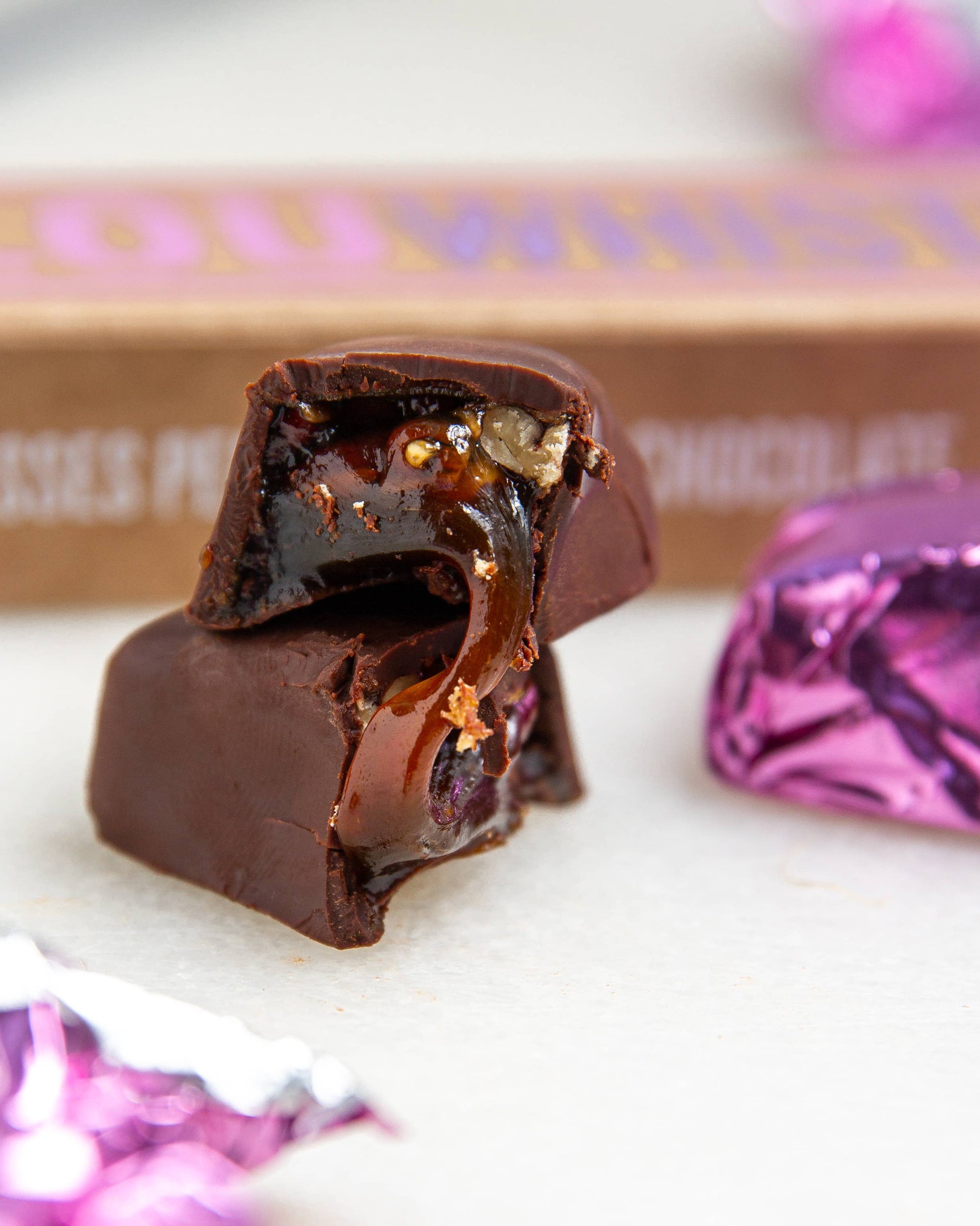 Lou Whistle - Molasses Pecan Chew Covered in Dark Chocolate