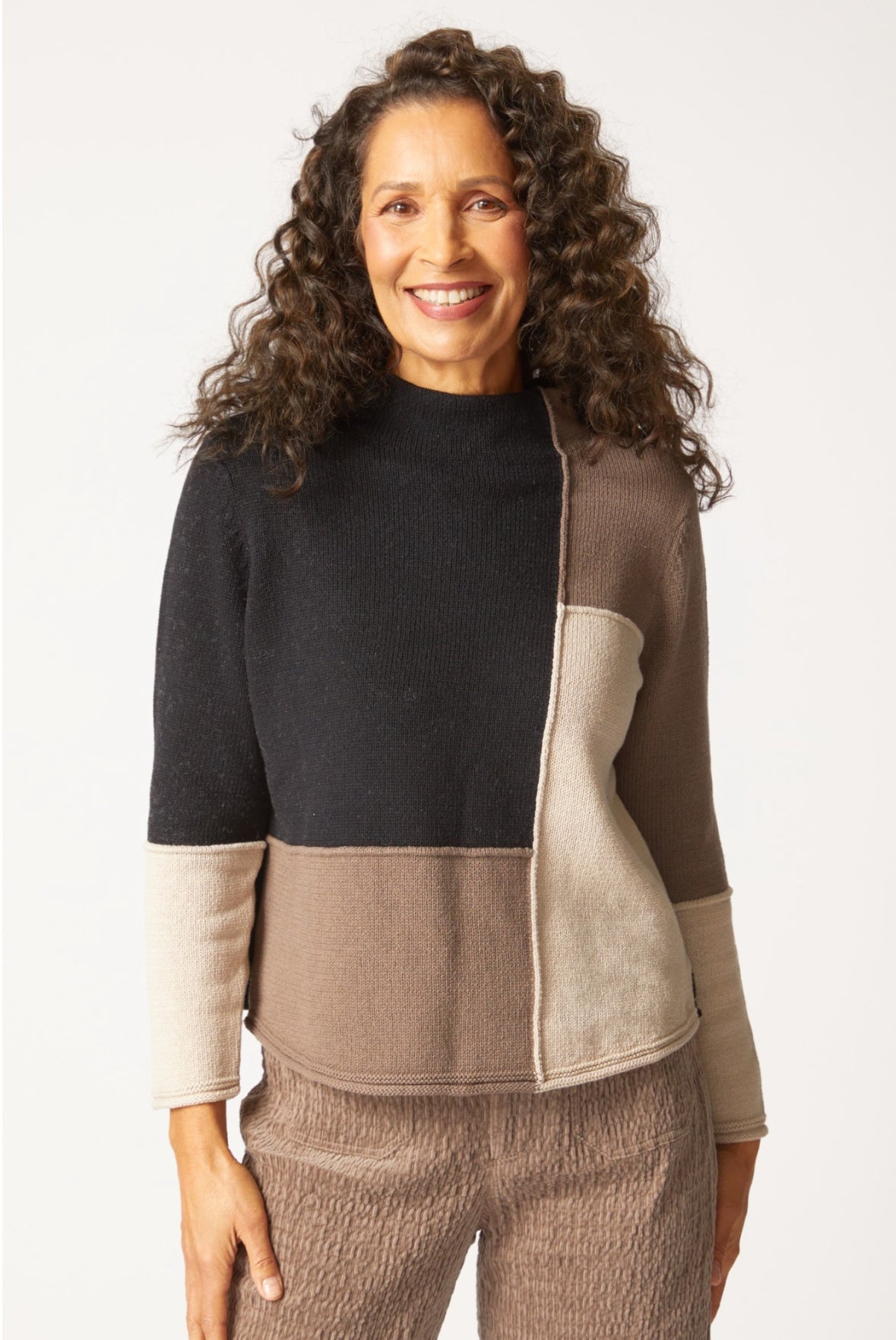 Yin Yang Funnel Neck Pullover