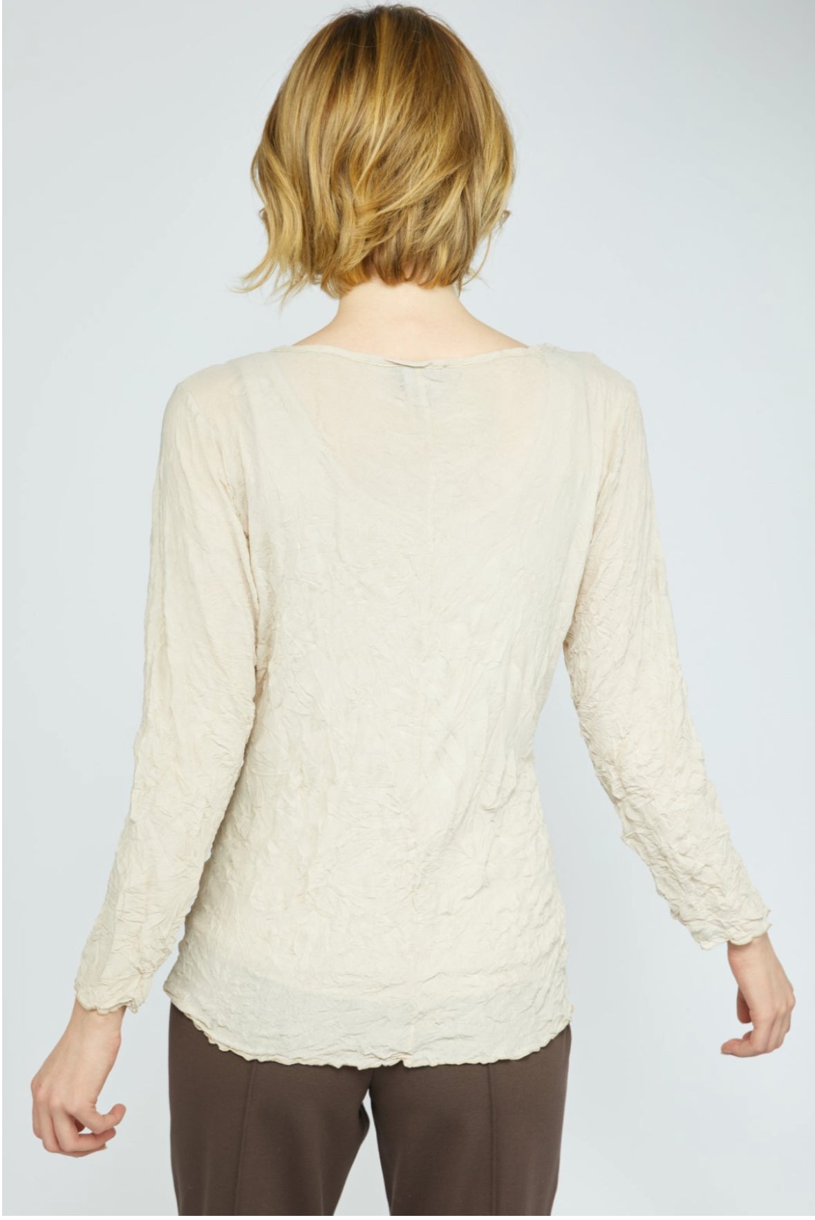 Crinkle Mesh Rushed Layering Tee