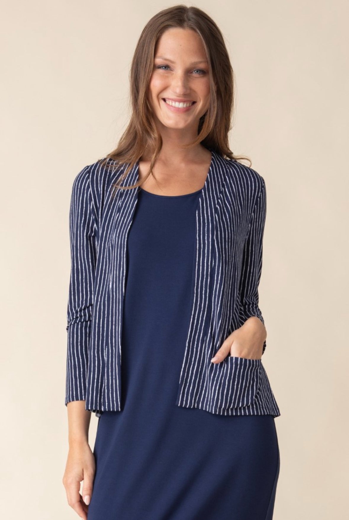 Core travel bamboo striped jacket