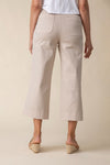 Stretch denim wide leg crop