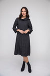 Windowpane Jqrd Crinkle Easy Cowl Dress