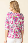 Cozy Rib Floral Easy V-Neck Tee