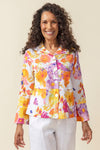 Crinkle Cotton Sunflower Flounce Jacket
